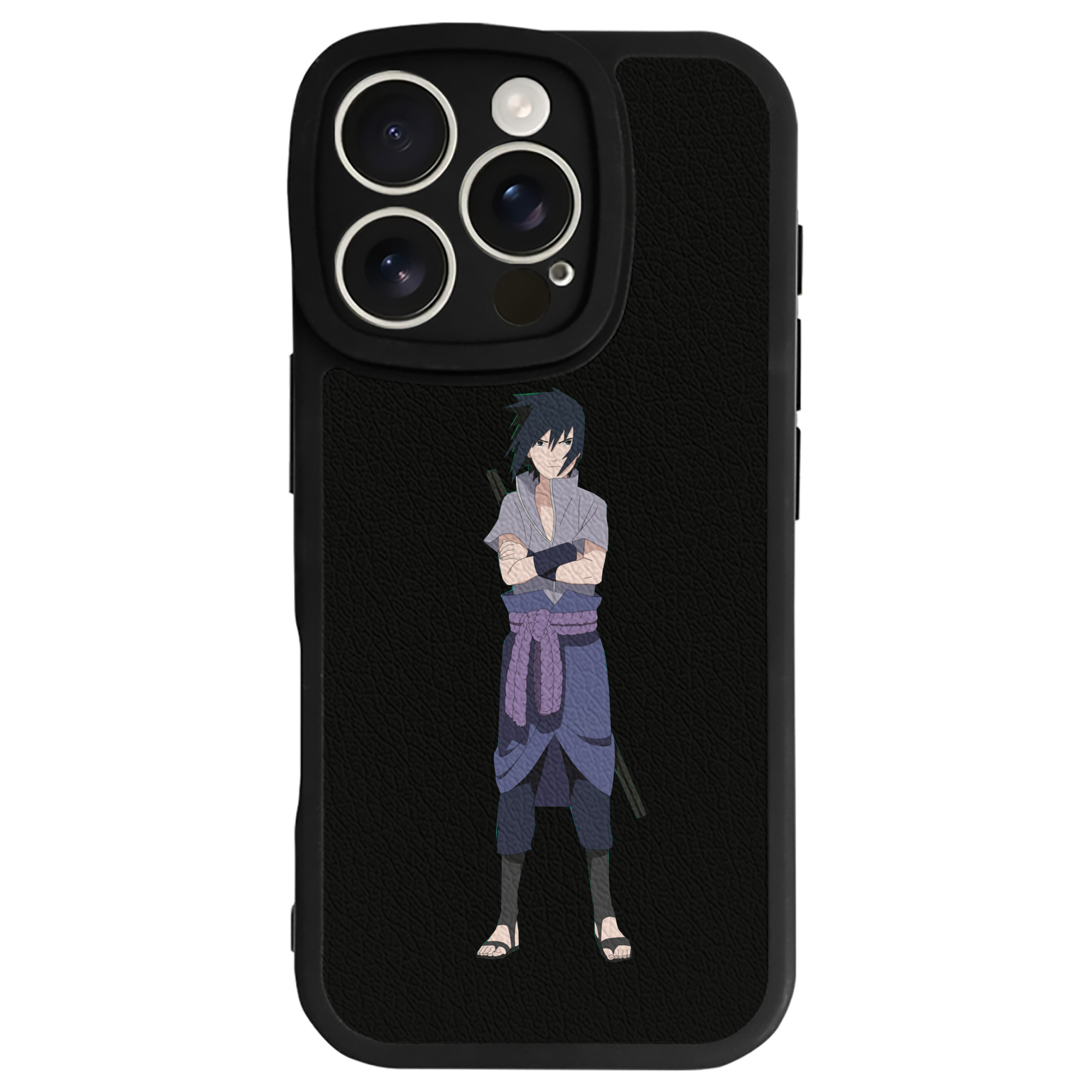 （画像用） NARUTO -ナルト- うちは サスケ Uchiha Sasuke 【iPhone 16シリーズ対応】シリコンスマホケース（レザー調） 材質：シリコン